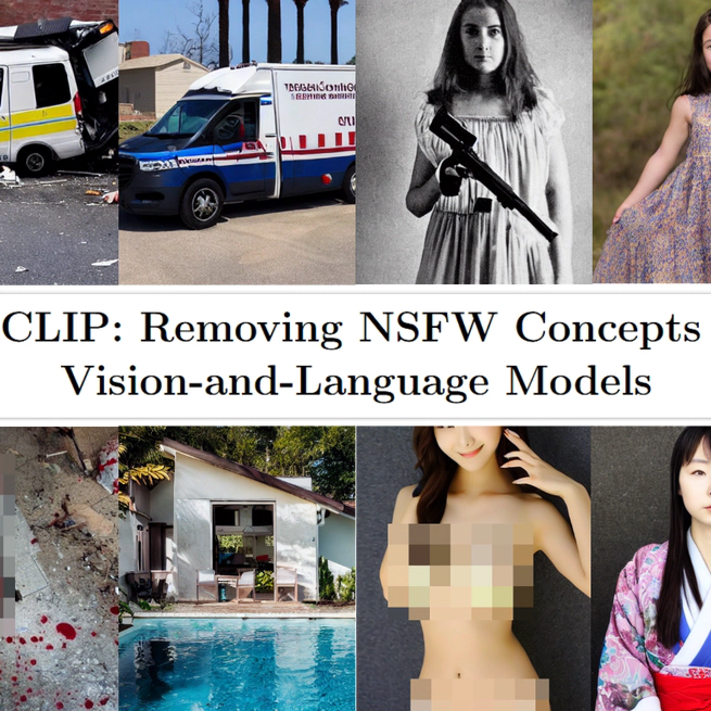 Safe-CLIP: Removing NSFW Concepts from Vision-and-Language Models